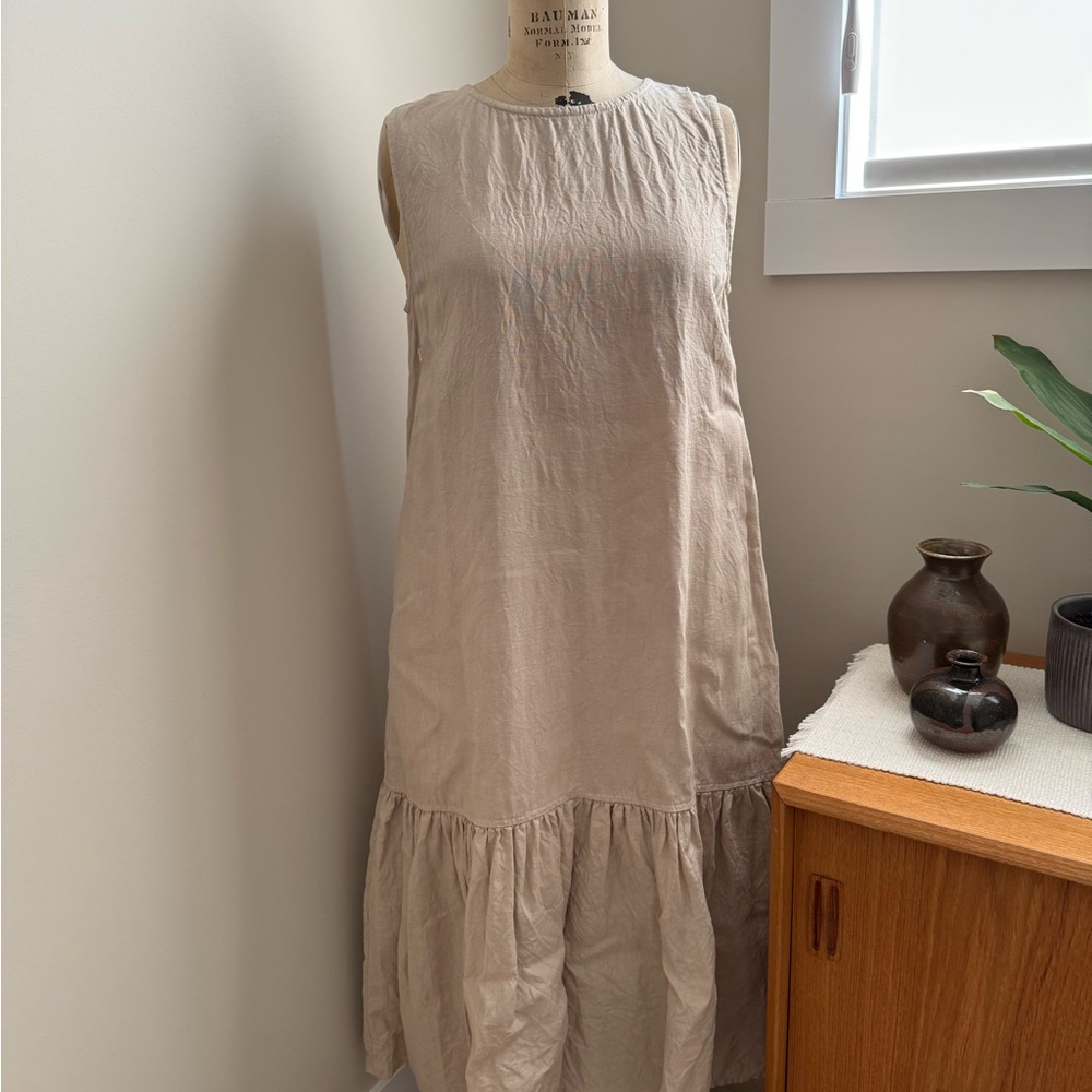 notPERFECTLINEN Patna Dress in Oat Milk